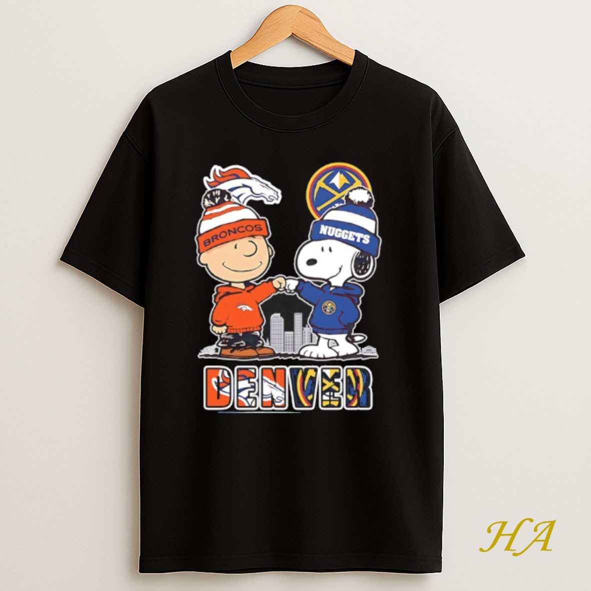 Official Snoopy And Charlie Brown X Denver Sports Broncos And Nuggets Shirt