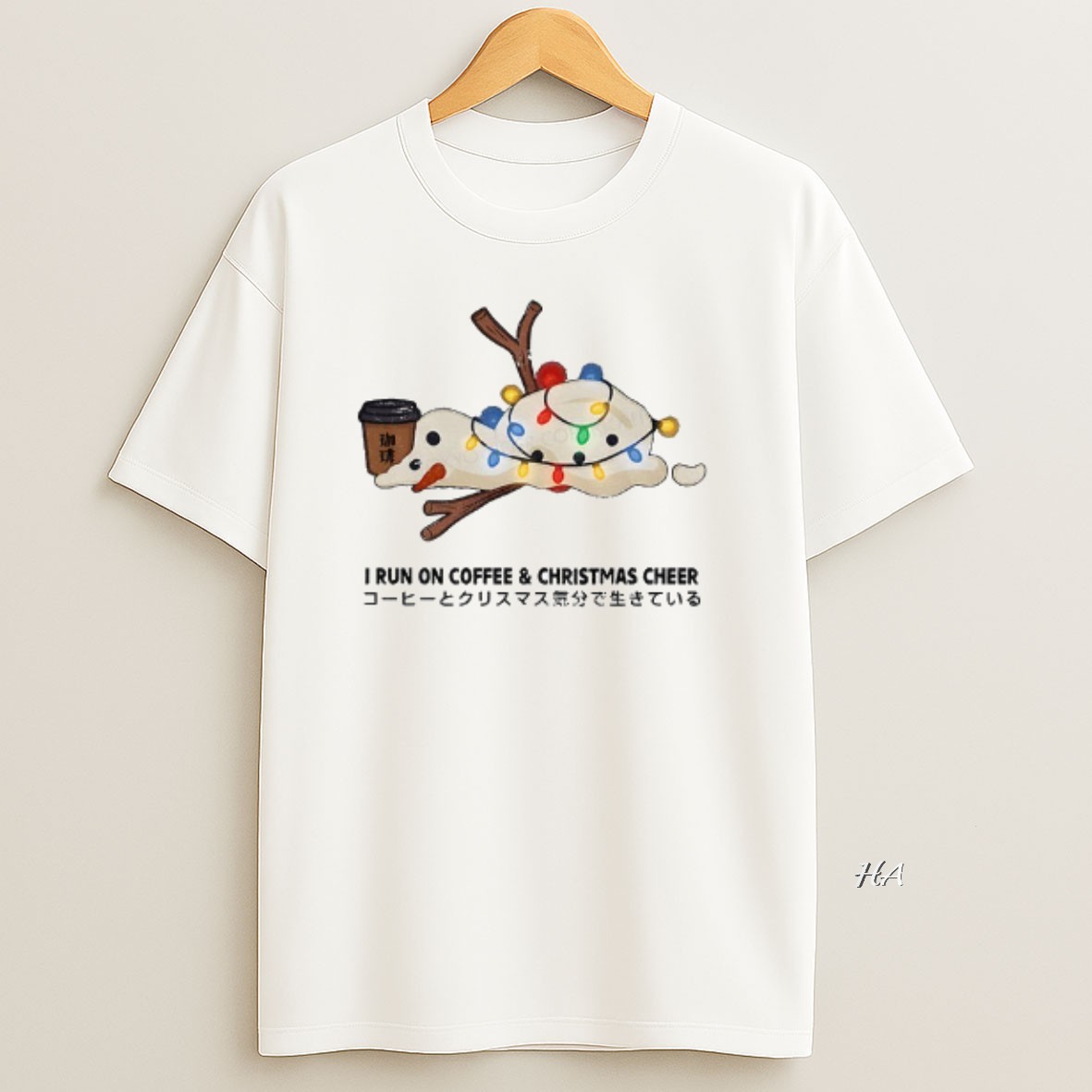 Official Snowman I Run On Coffee And Christmas Cheer T Shirt