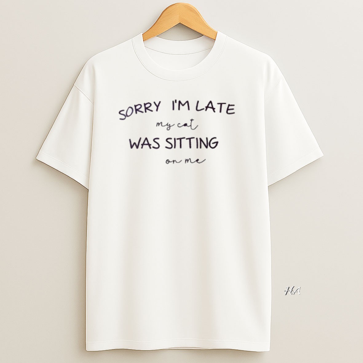Official Sorry Im Late My Cat Was Sitting On Me T Shirt
