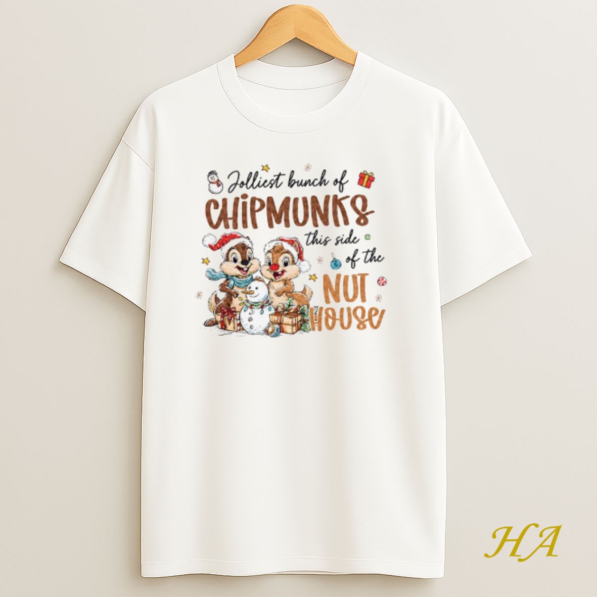 Official Squirrel Jolliest Bunch Of Chipmunks This Side Of The Nut House Christmas T Shirt