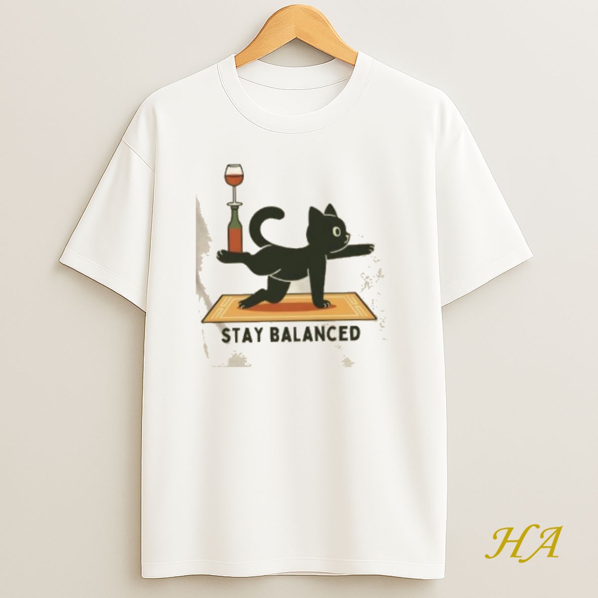 Official Stay Balanced Cat Yoga T Shirt