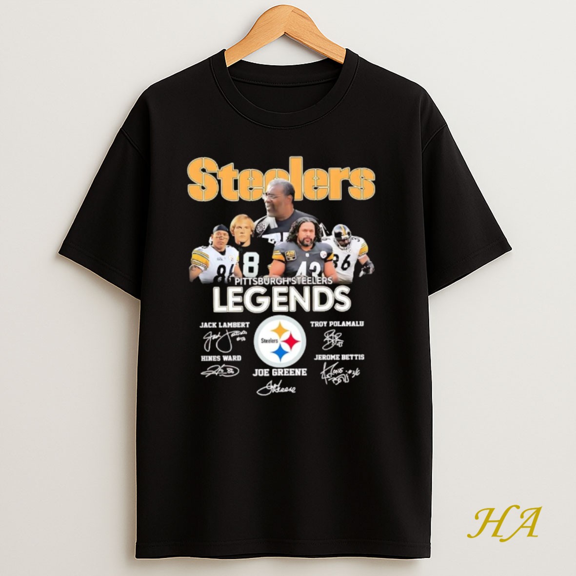 Official Steelers Legends Players Signatures T Shirt