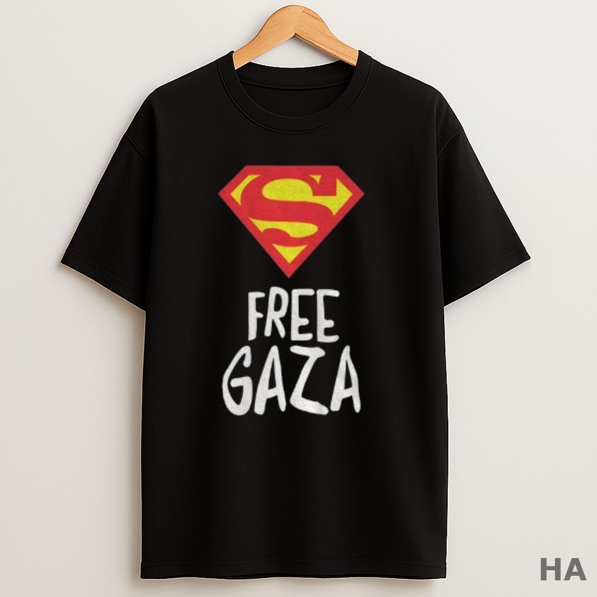 Official Superman Free Gaza Logo T Shirt