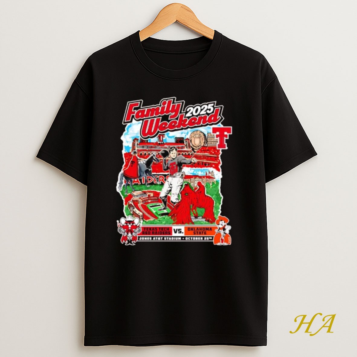 Official Texas Tech Red Raiders Vs Oklahoma State Cowboys 2025 Family Weekend T Shirt