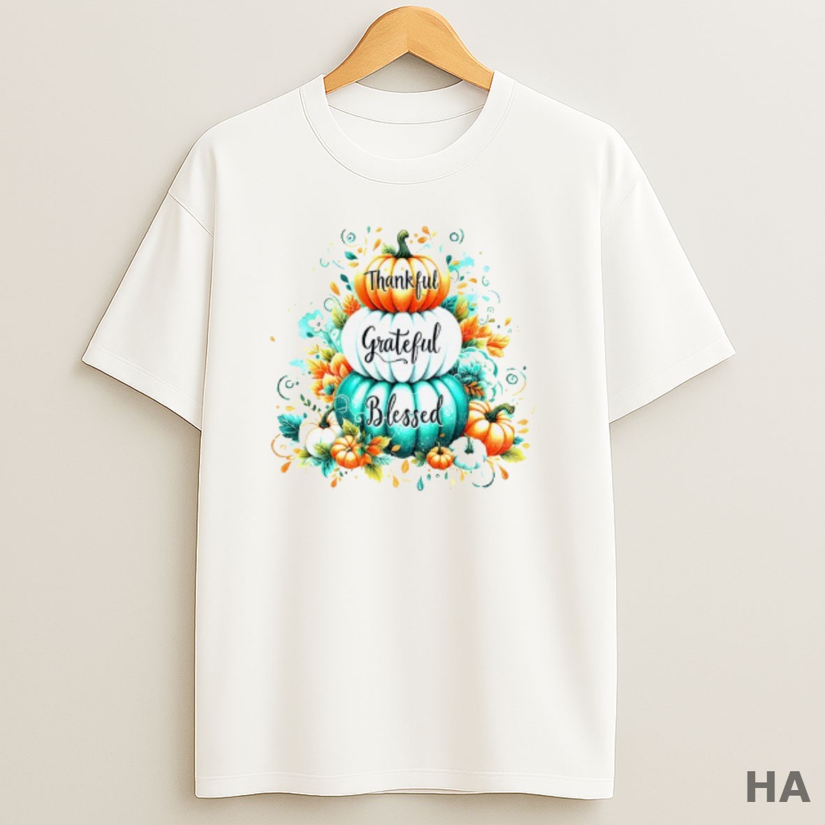 Official Thankful Grateful Blessed Thanksgiving Autumn Pumpkin T Shirt