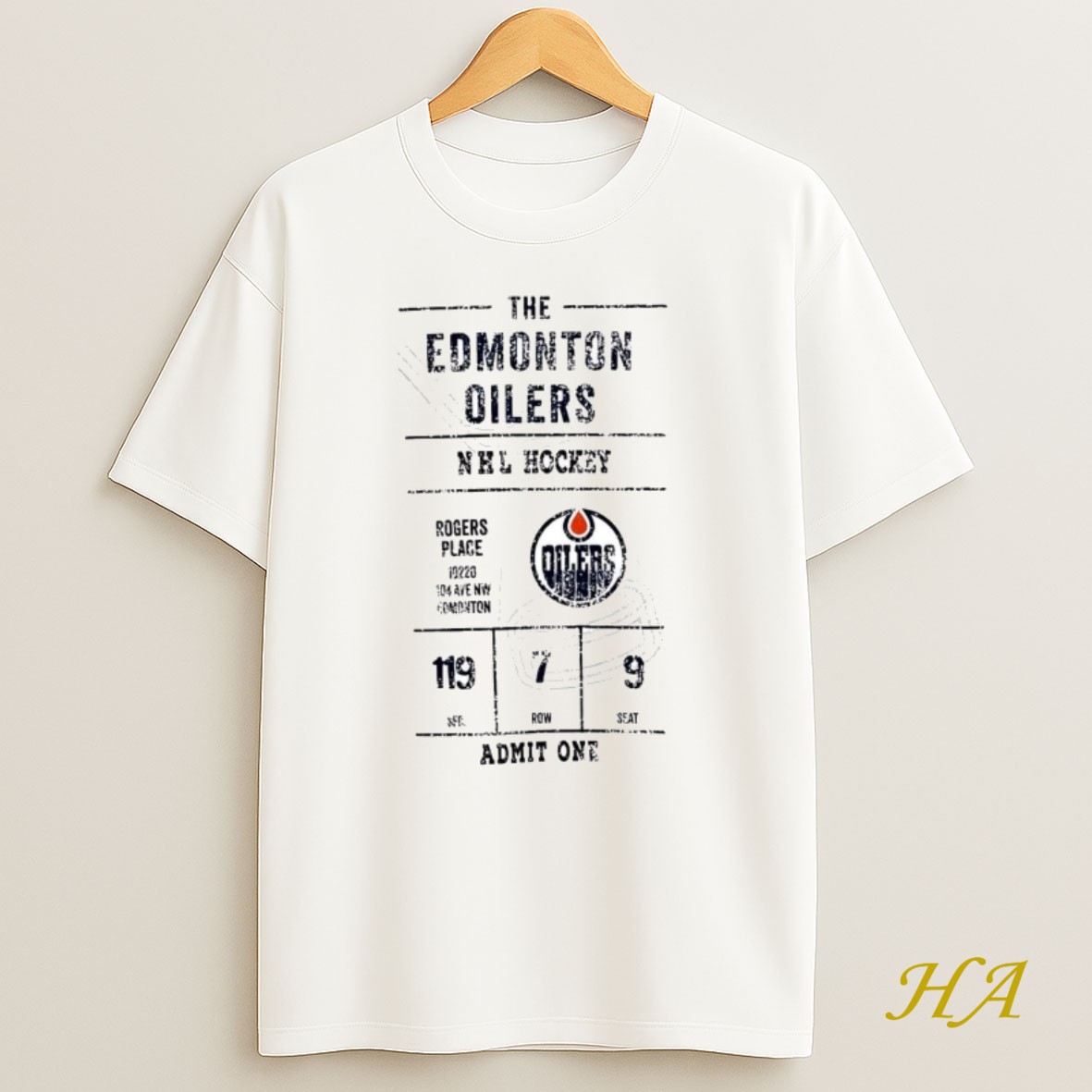Official The Edmonton Oilers Nhl Hockey Admit One T Shirt
