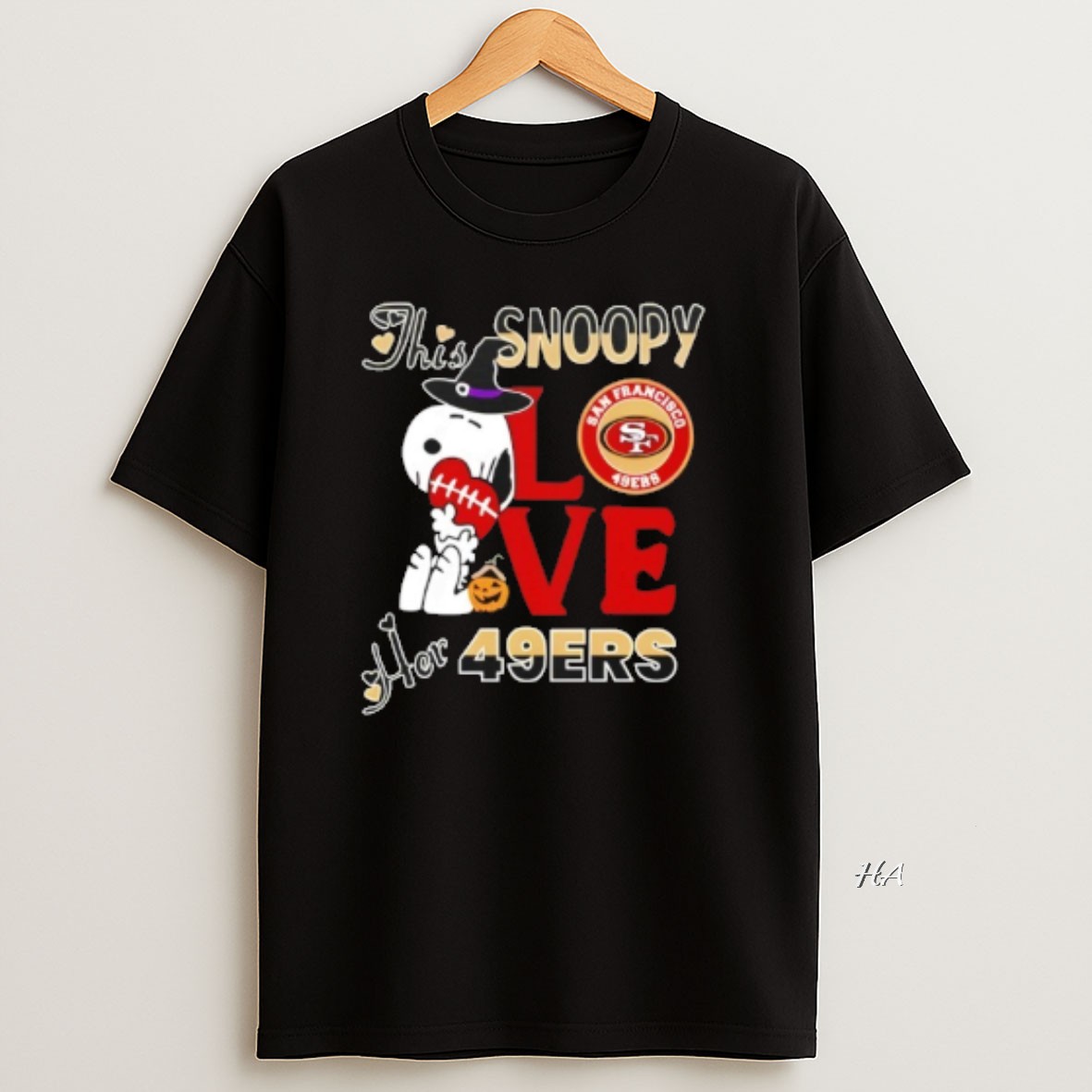 Official This Snoopy Love Her San Francisco 49ers Mlb Happy Halloween T Shirt
