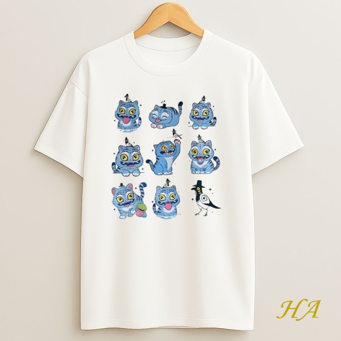 Official Tiger And Bird Cartoon Kpop Saja Boys Graphic Shirt