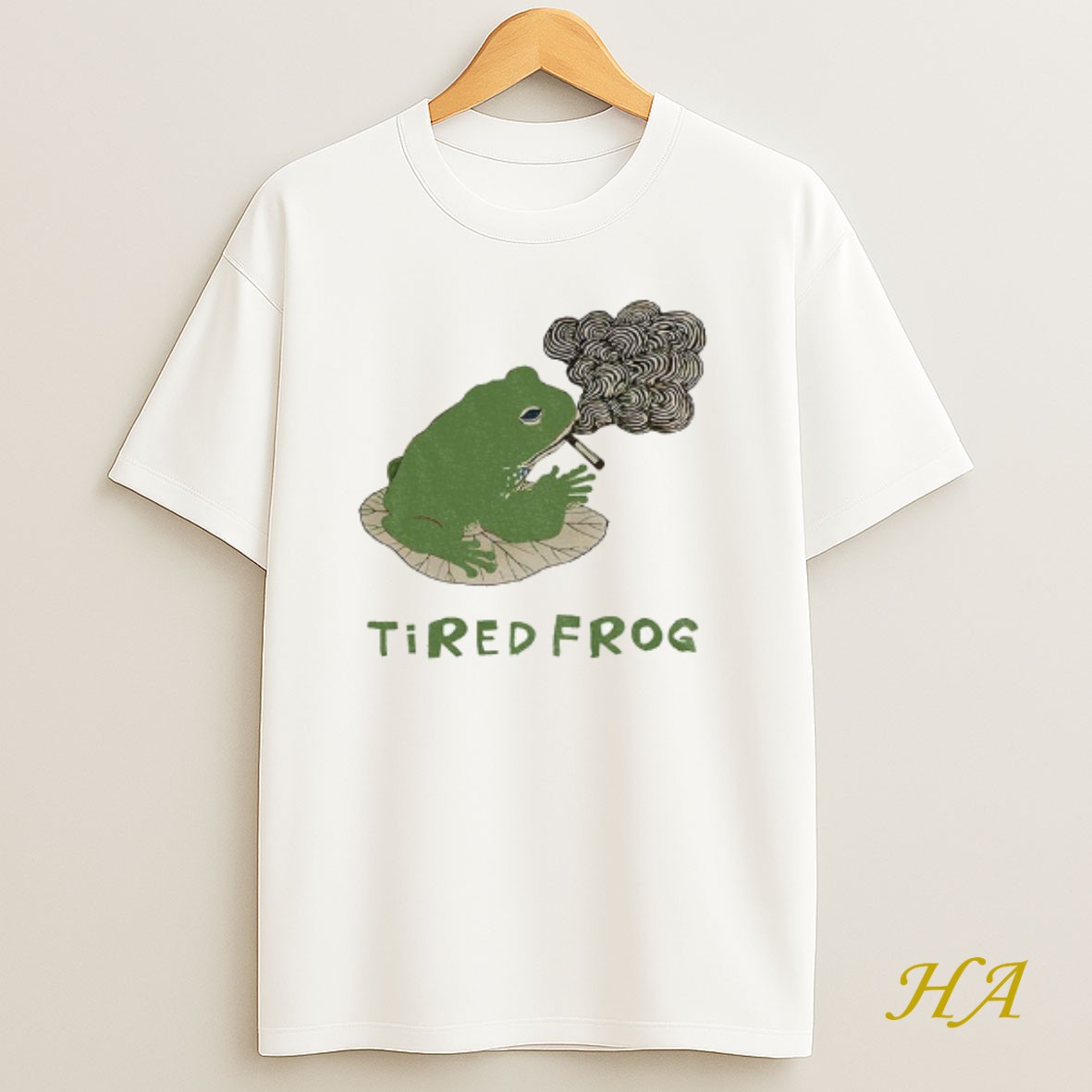 Official Tired Japanese Frog Smoking Funny Meme T Shirt