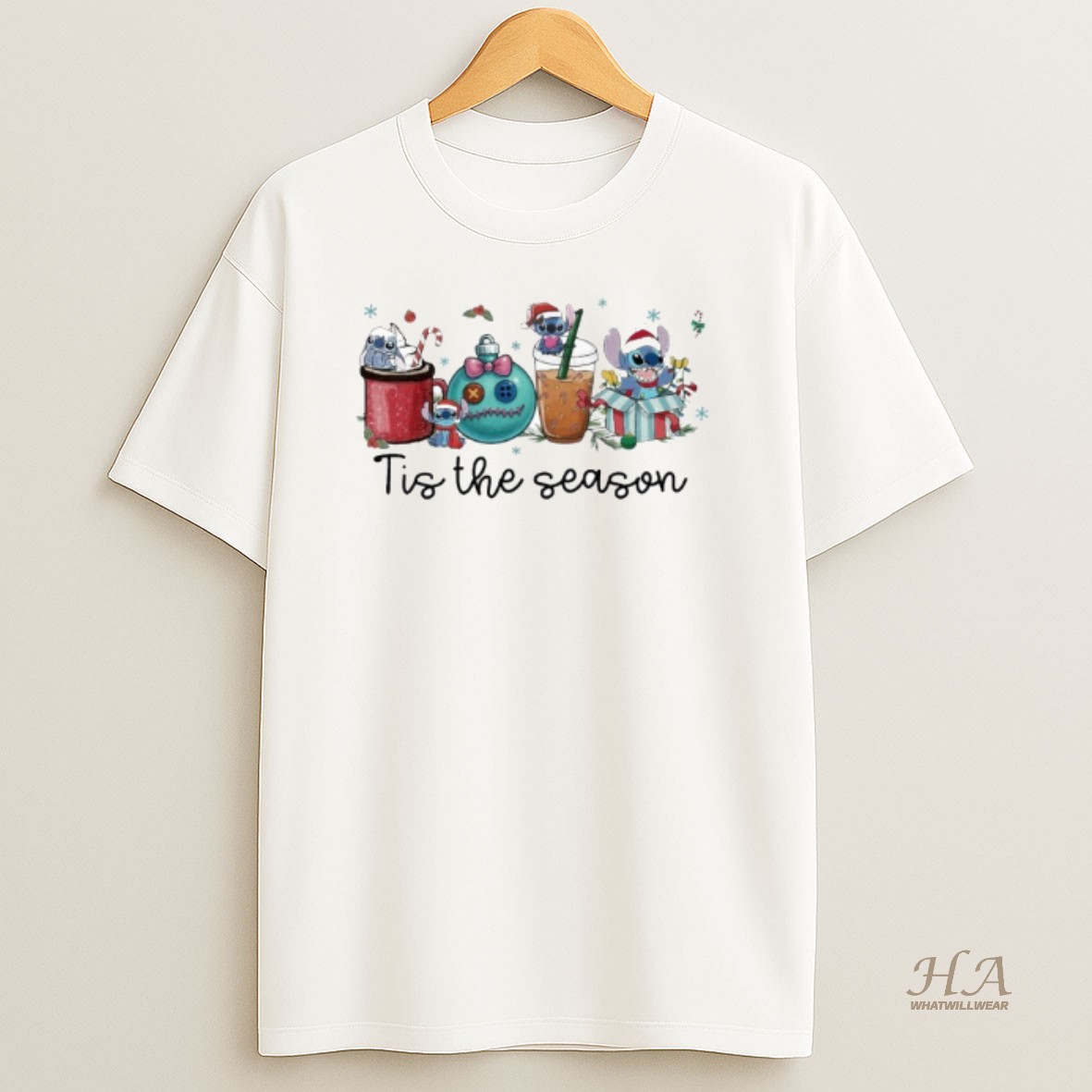 Official Tis The Season Santa Stich Cooffe T Shirt