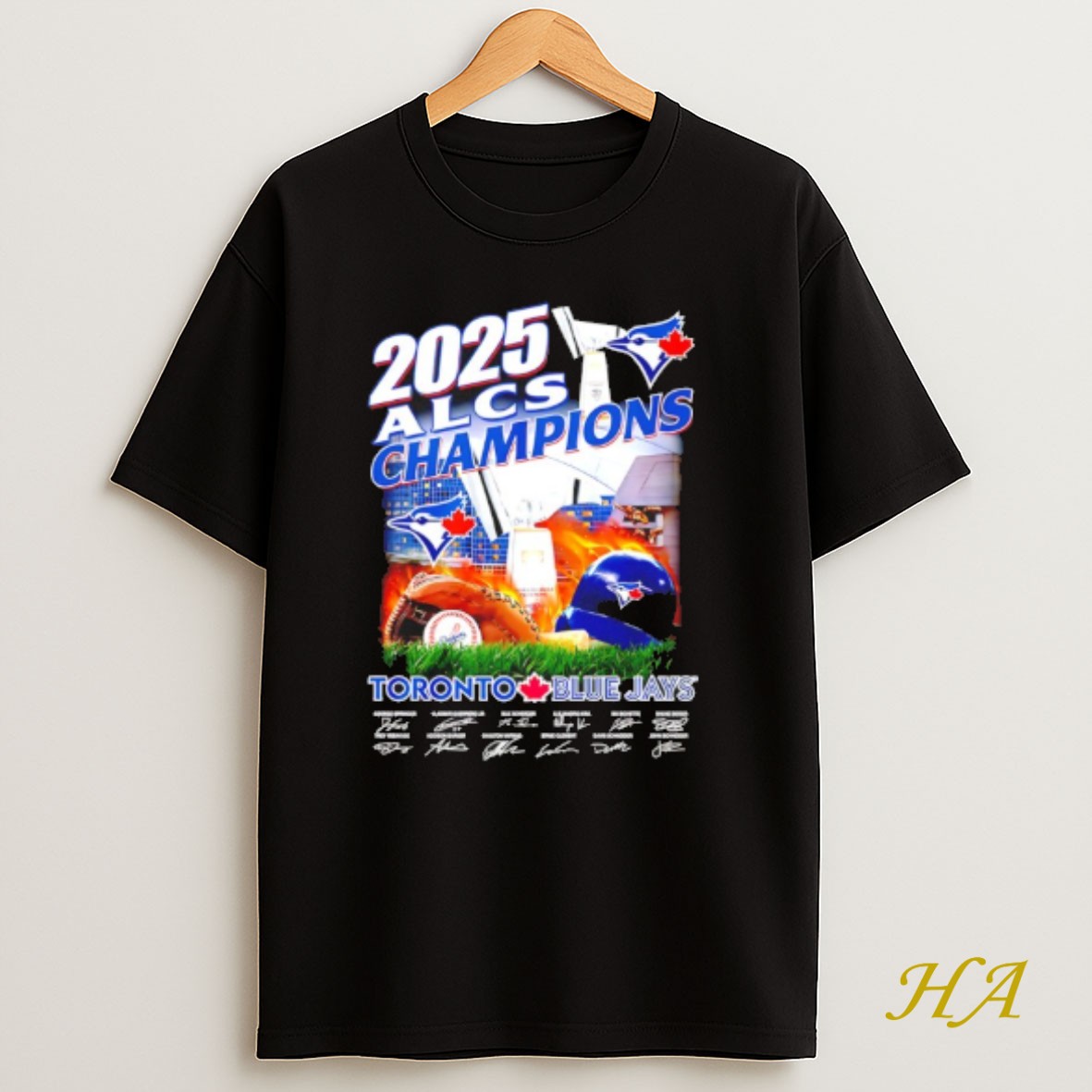 Official Toronto Blue Jays 2025 Alcs Champions Signatures T Shirt