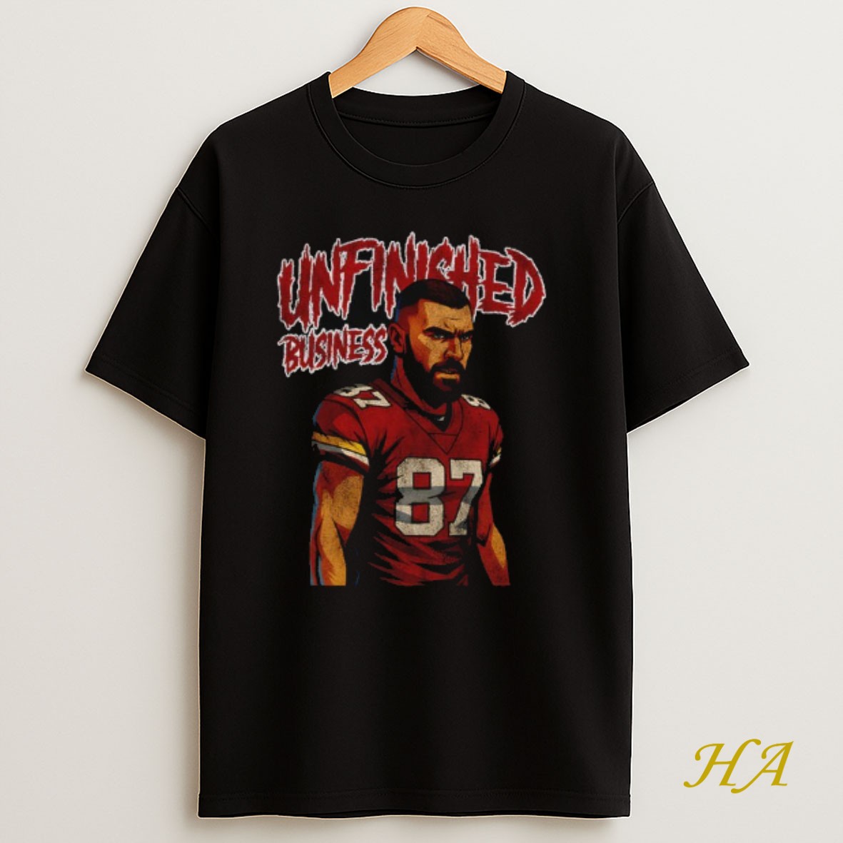 Official Travis Kelce Cartoon Kansas City Chiefs Unfinished Business Nfl Football 2025 Shirt