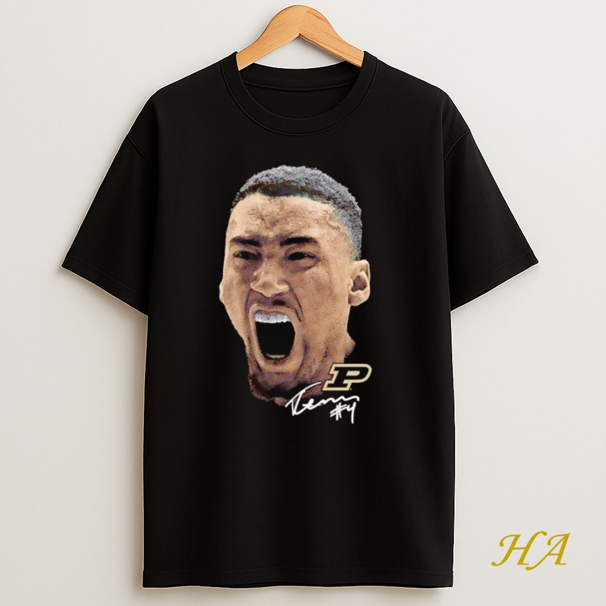 Official Trey Kaufman Renn Big Face Signature Purdue Boilermakers T Shirt