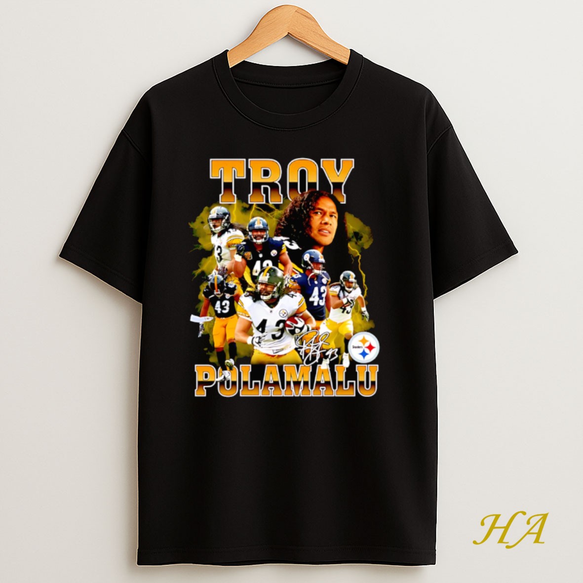 Official Troy Polamalu Pittsburgh Steelers Player Retro T Shirt