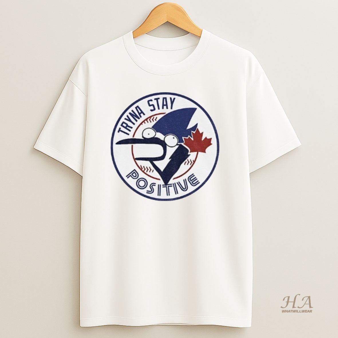 Official Tryna Stay Positive Toronto Blue Jays Mlb Baseball Parody Logo Shirt