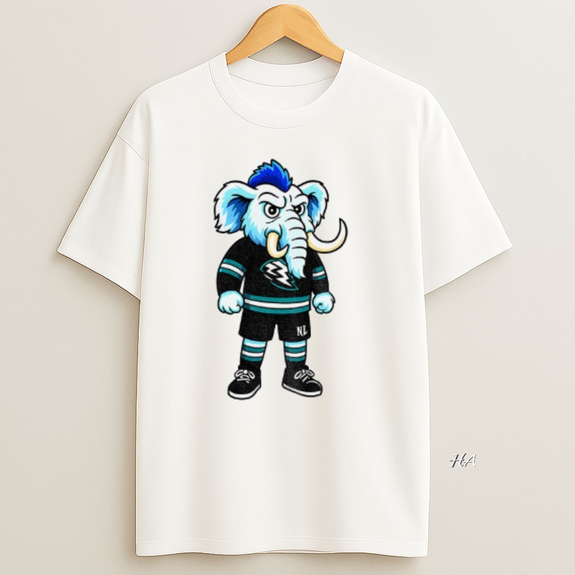 Official Tusky The Utah Mammoth Mascot Cartoon Nhl T Shirt