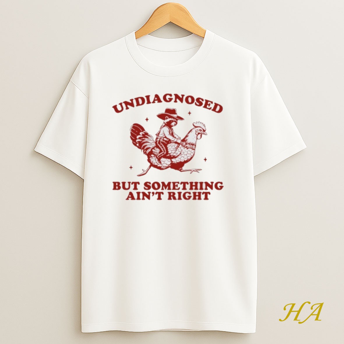 Official Undiagnosed But Something Aint Right Funny Raccoon Chicken Shirt