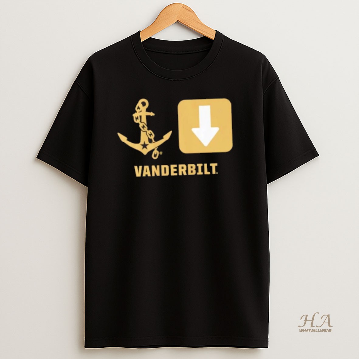 Official Vanderbilt Commodores Anchor Down Symbols T Shirt