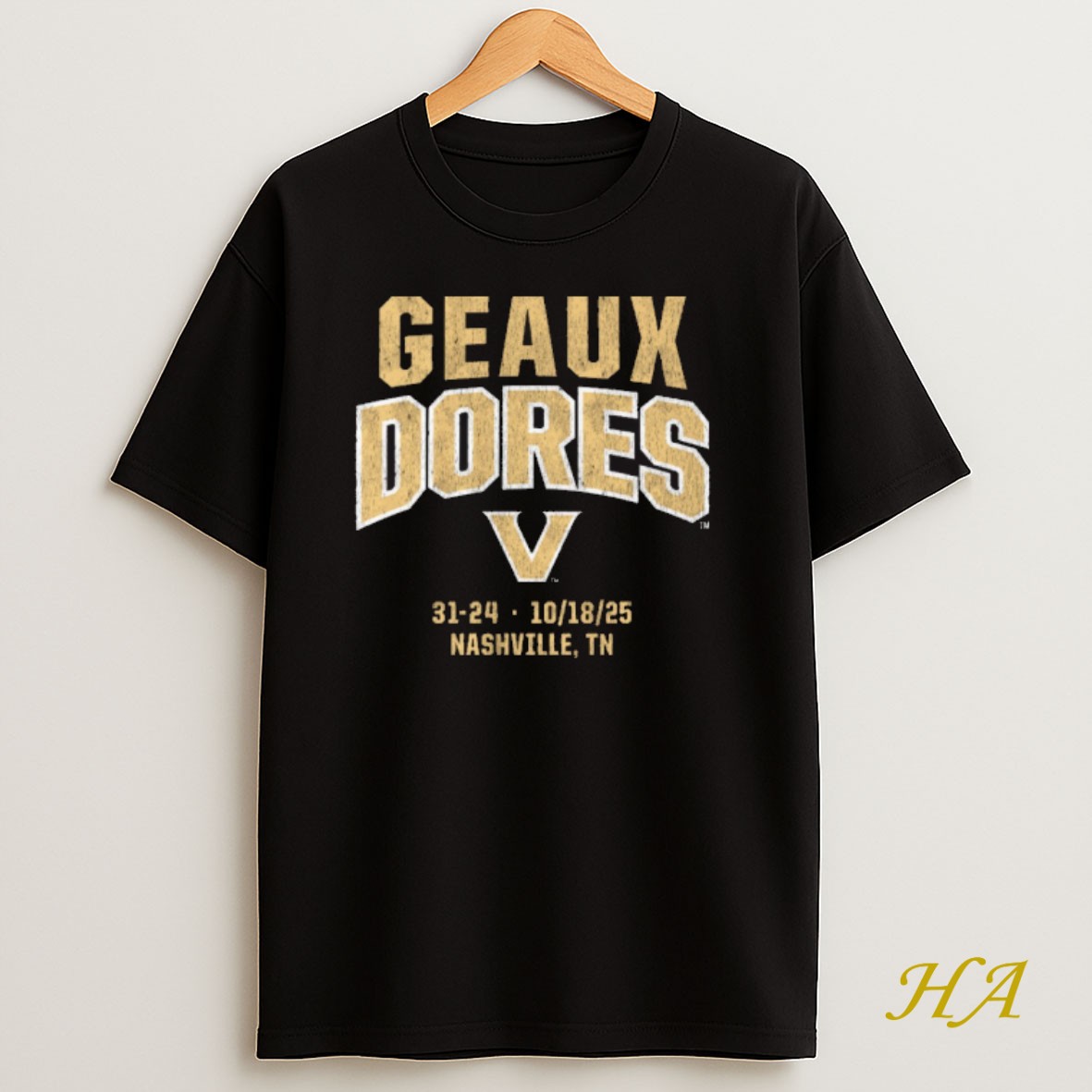 Official Vanderbilt Commodores Nil Football Geaux Dores 31 24 October 18 2025 Nashville Tn T Shirt