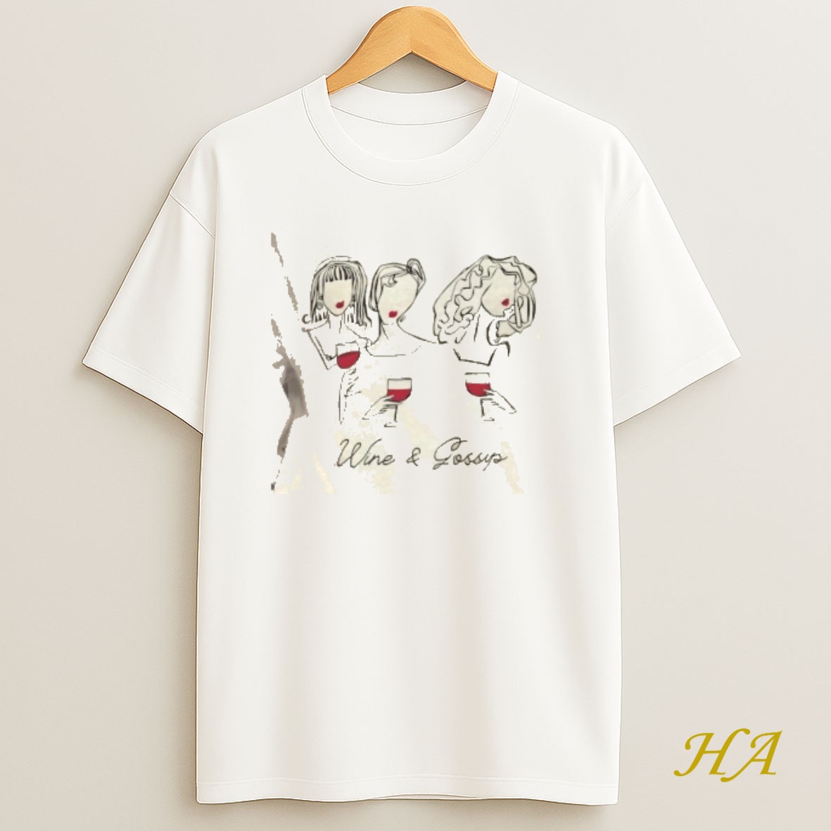 Official Wine And Gossip T Shirt