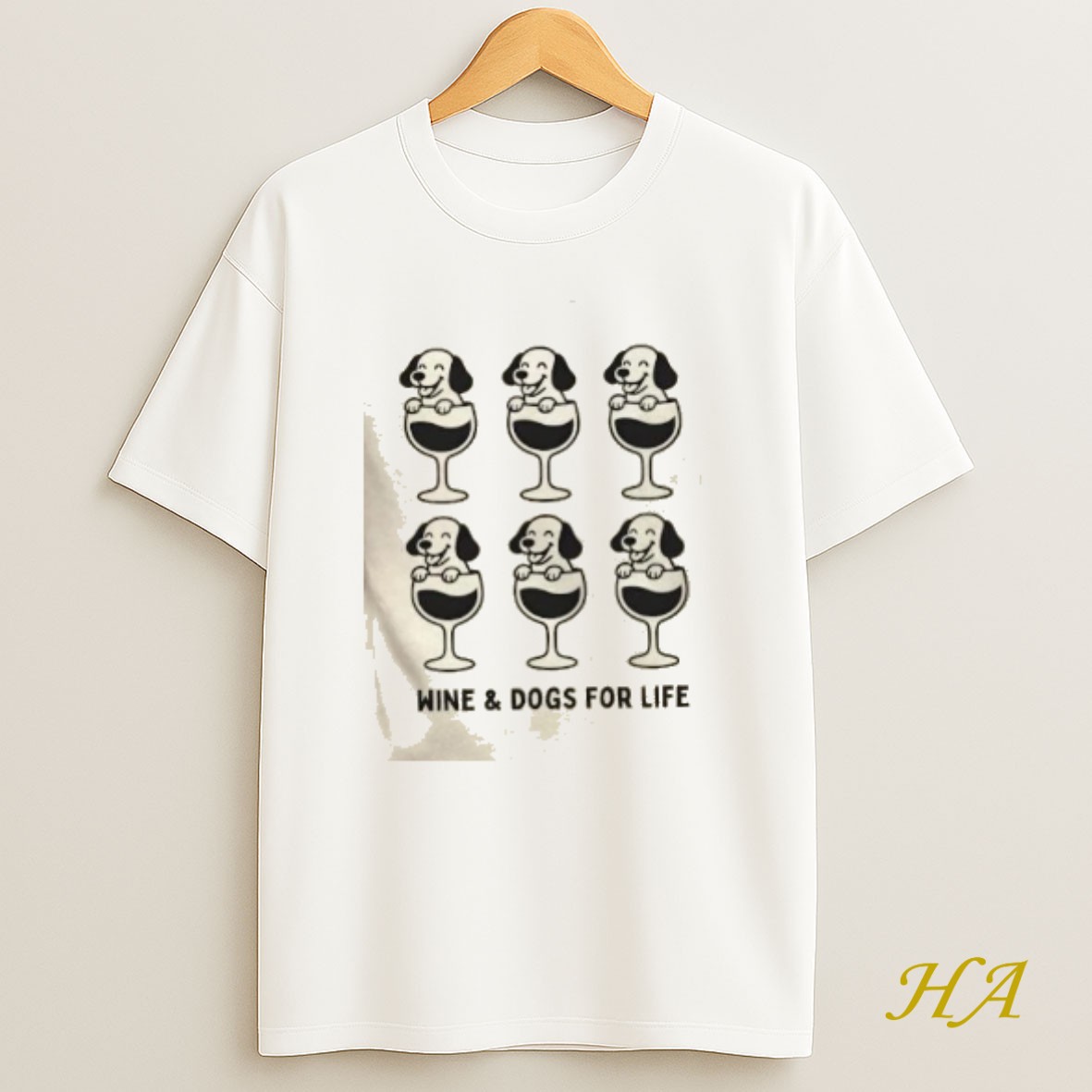 Official Wine And Woofs Dogs For Life T Shirt