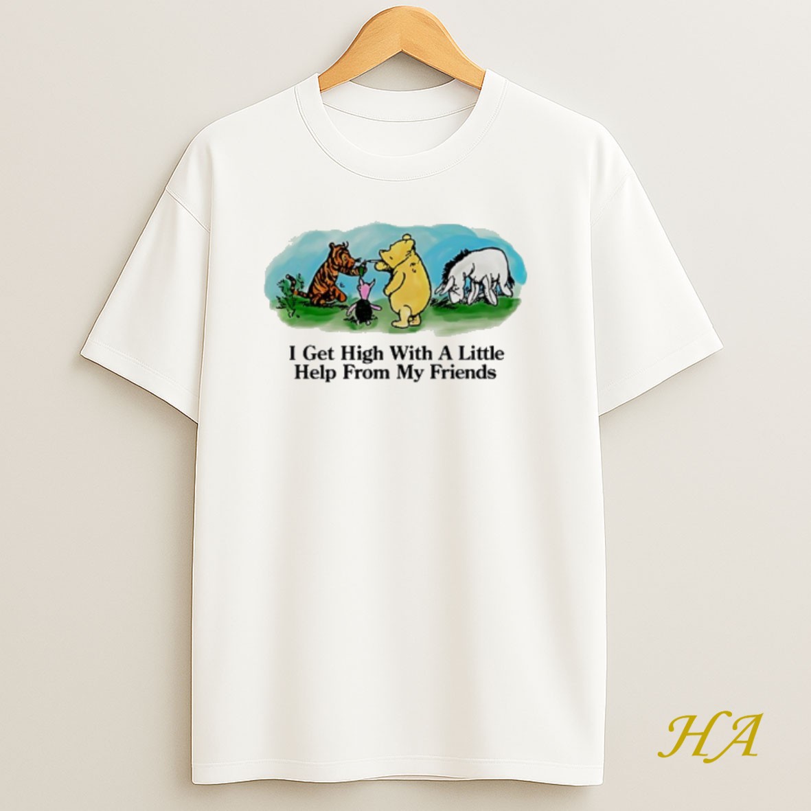 Official Winnie The Pooh I Get High With A Little Help From My Friends Shirt