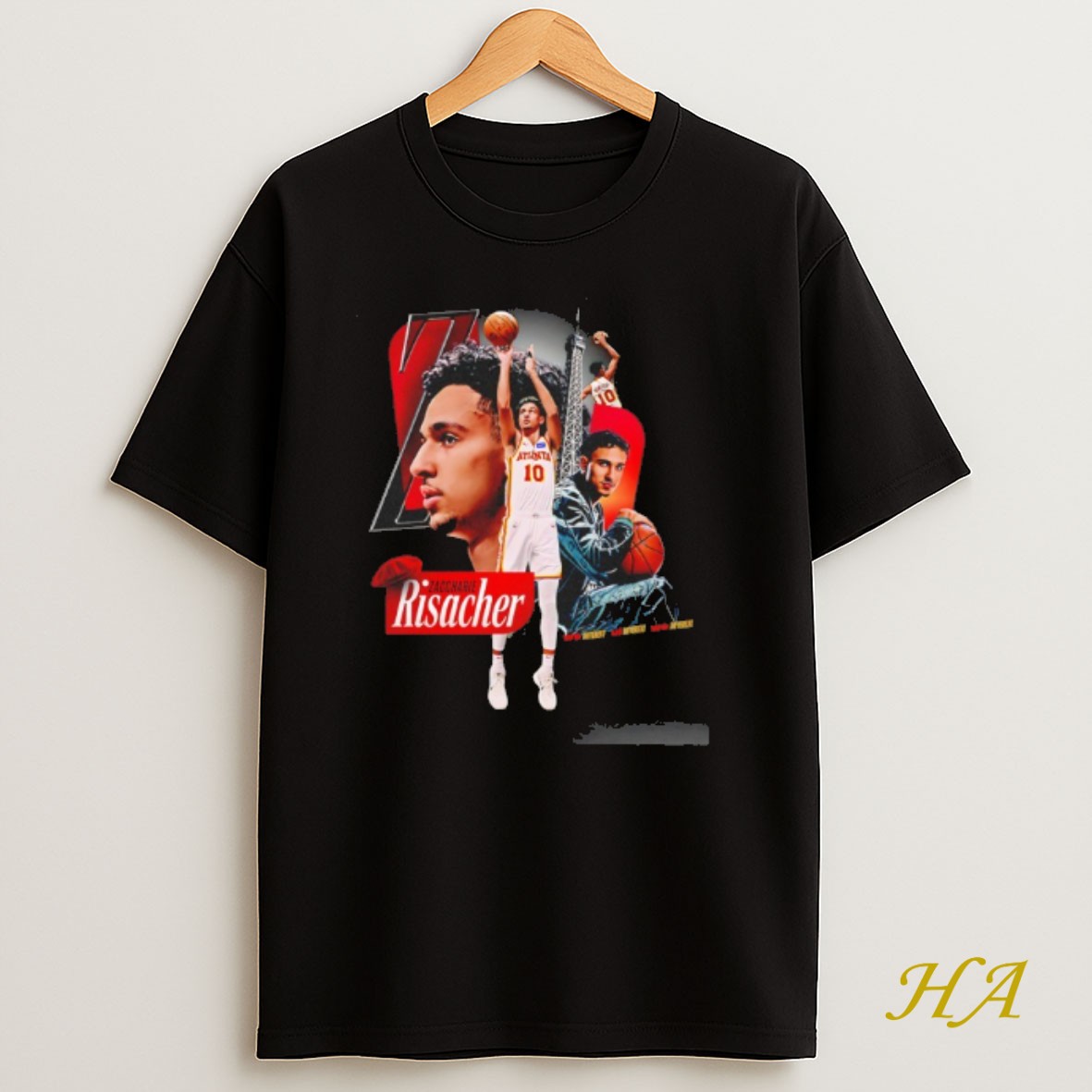 Official Zaccharie Risacher Atlanta Hawks Basketball Player Graphic Shirt