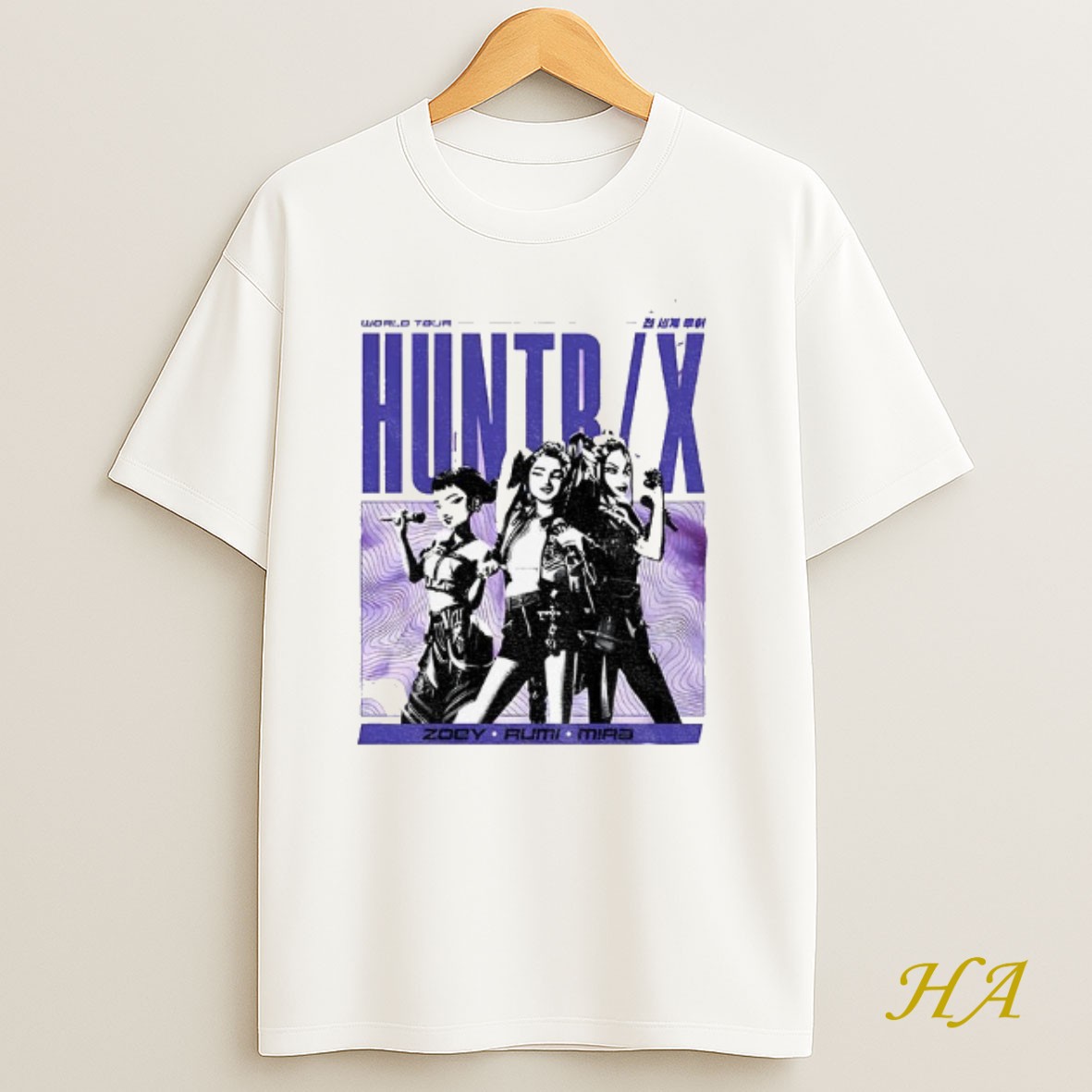 Official Zoey Rumi Mira World Tour Huntrix Kpop Demon Hunter Vintage Shirt