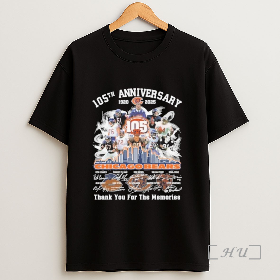 Officials 105th Anniversary Chicago Bears Signature Thank You For The Memories Sweatshirt Tee Shirt