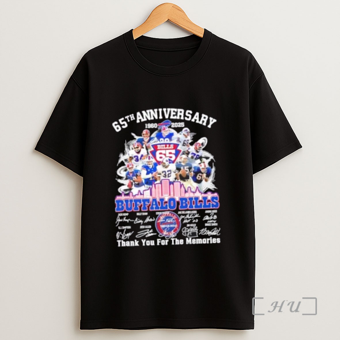 Officials 65th Anniversary 1960 2025 Buffalo Bills Legends Thank You For The Memories Skyline Sweatshirt Tee Shirt