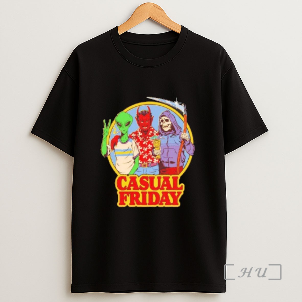 Officials Alien Devil And Grim Reaper Casual Friday Sweatshirt Tee Shirt