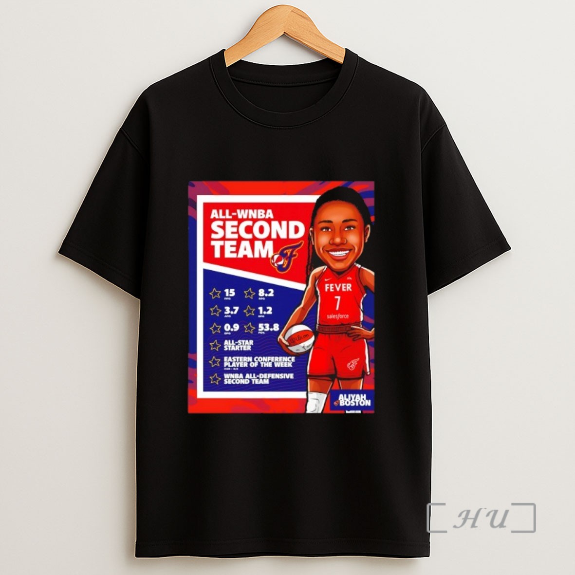 Officials Aliyah Boston All Wnba Second Team Caricature Sweatshirt Tee Shirt