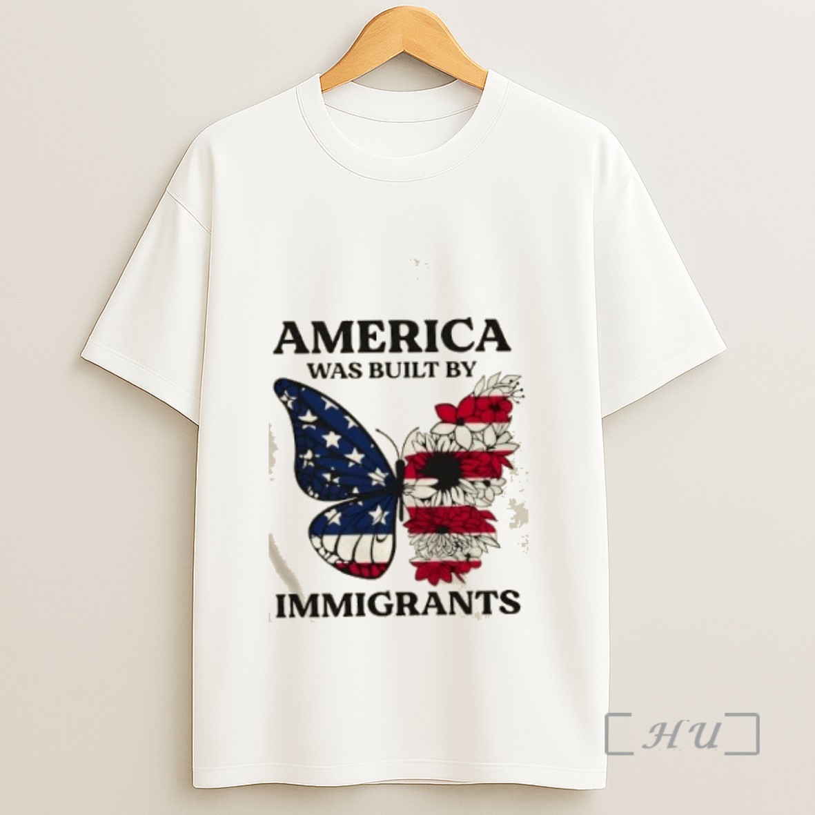 Officials America Was Built By Immigrants Butterfly Floral Sweatshirt Tee Shirt