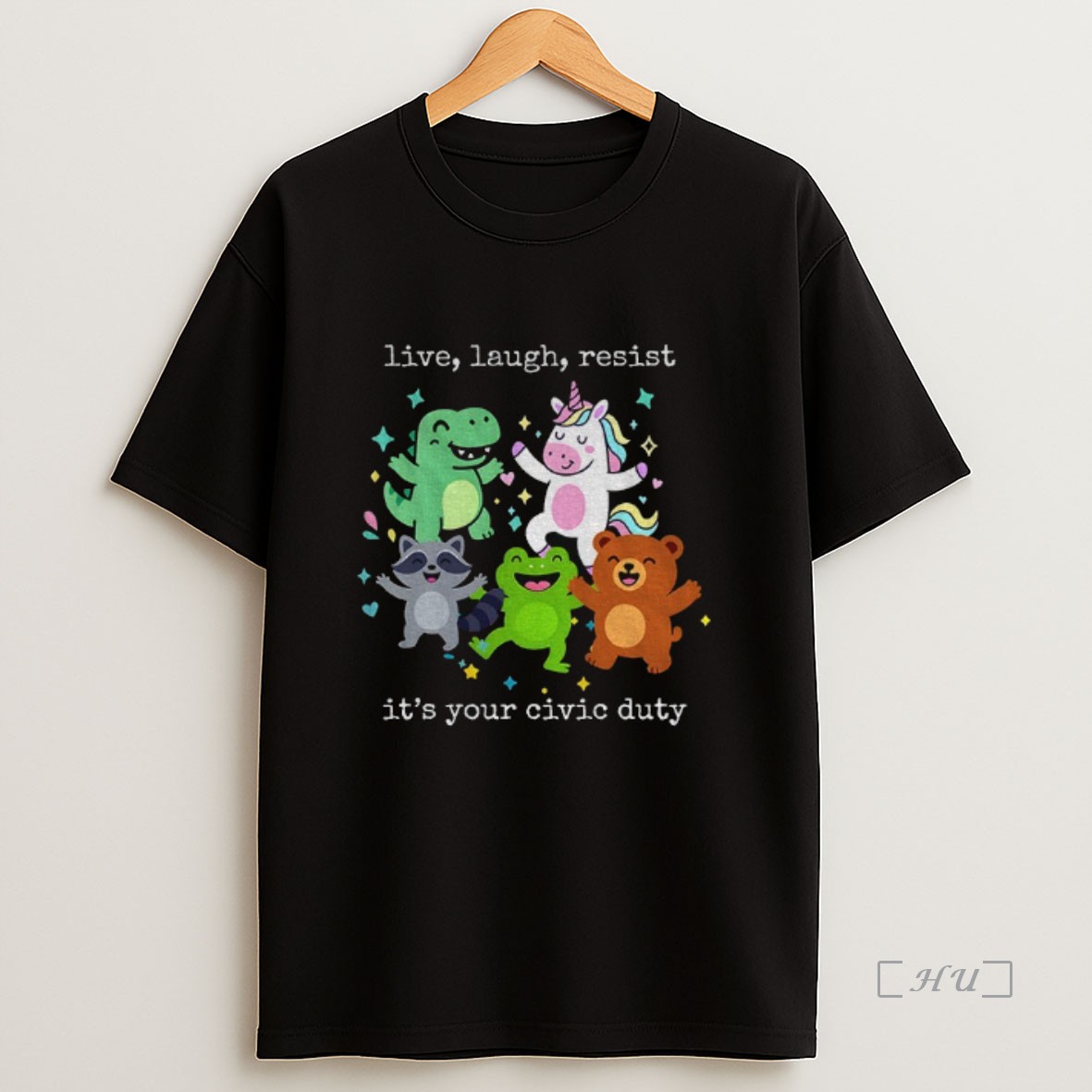 Officials Antifa Portland Frog Unicorn Raccoon Live Laugh Resist Its Your Civic Duty Sweatshirt Tee Shirt