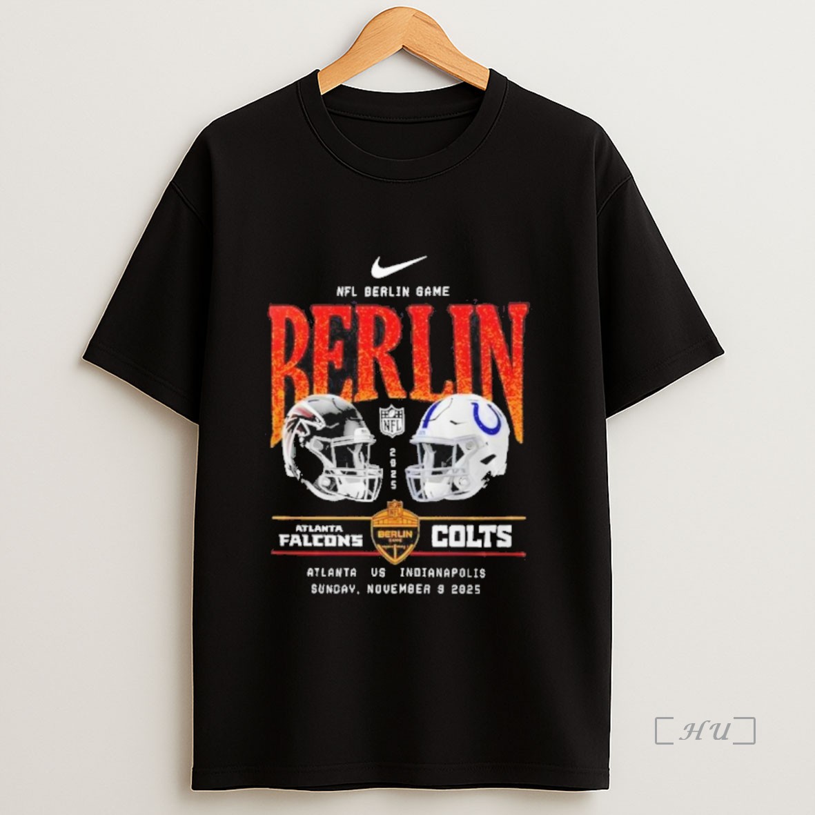 Officials Atlanta Falcons Flight To Berlin 2025 Versus Colts Dirty Birds Rally Sweatshirt Tee Shirt