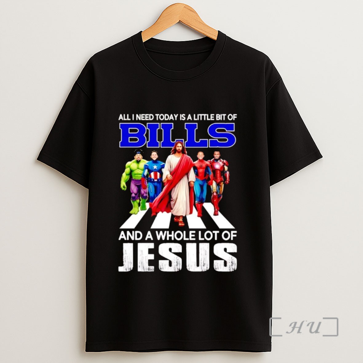 Officials Avengers All I Need Today Is A Little Bit Of Bills And A Whole Lot Of Jesus Sweatshirt Tee Shirt