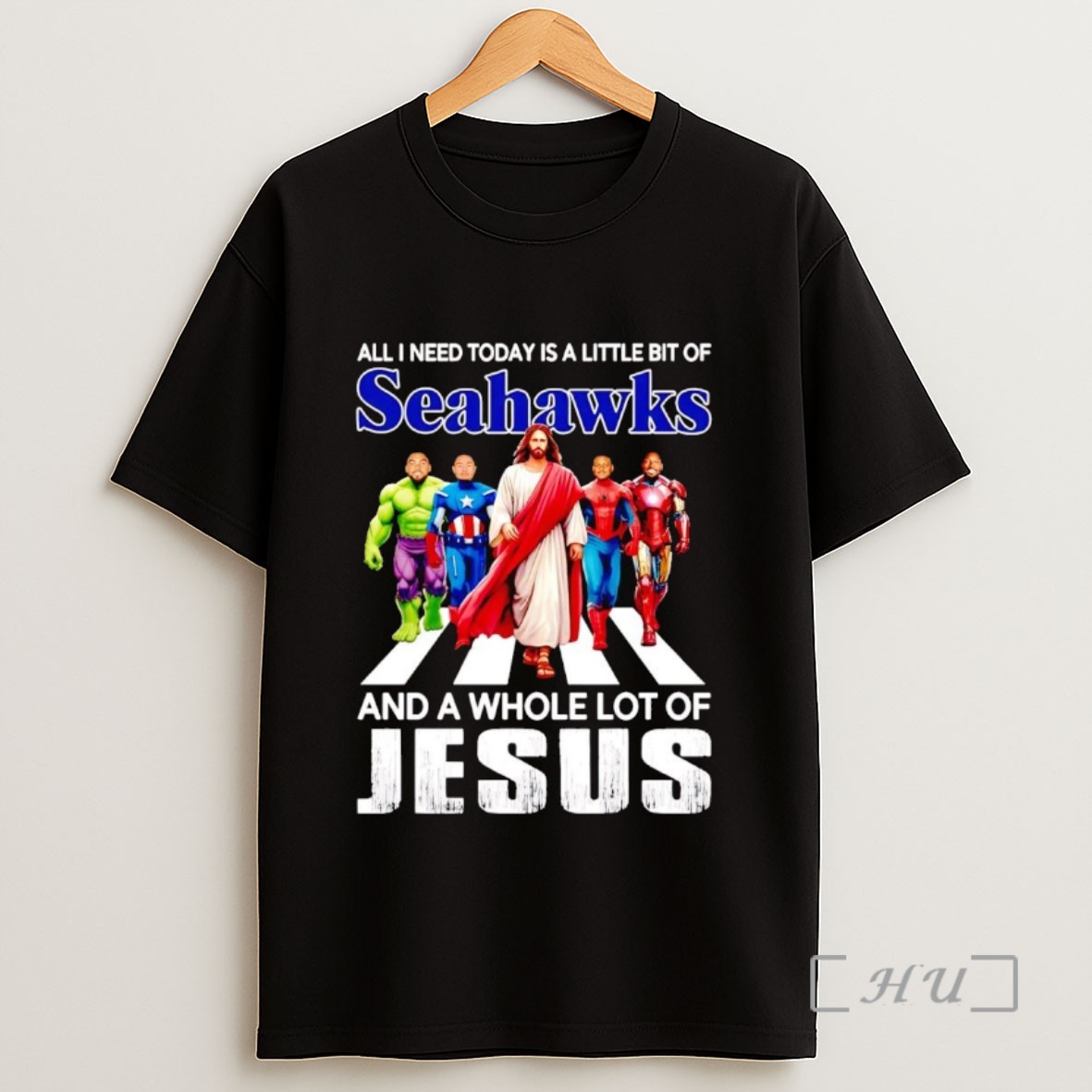 Officials Avengers All I Need Today Is A Little Bit Of Seahawks And A Whole Lot Of Jesus Sweatshirt Tee Shirt
