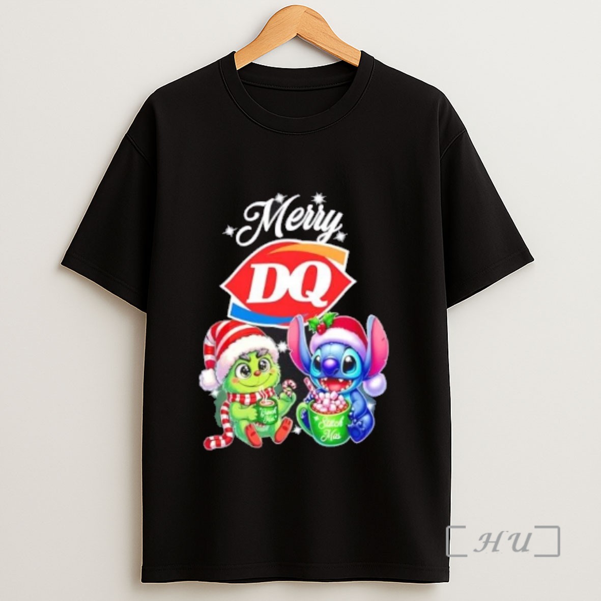 Officials Baby Grinch And Stitch X Dairy Queen Merry Christmas Sweatshirt Tee Shirt