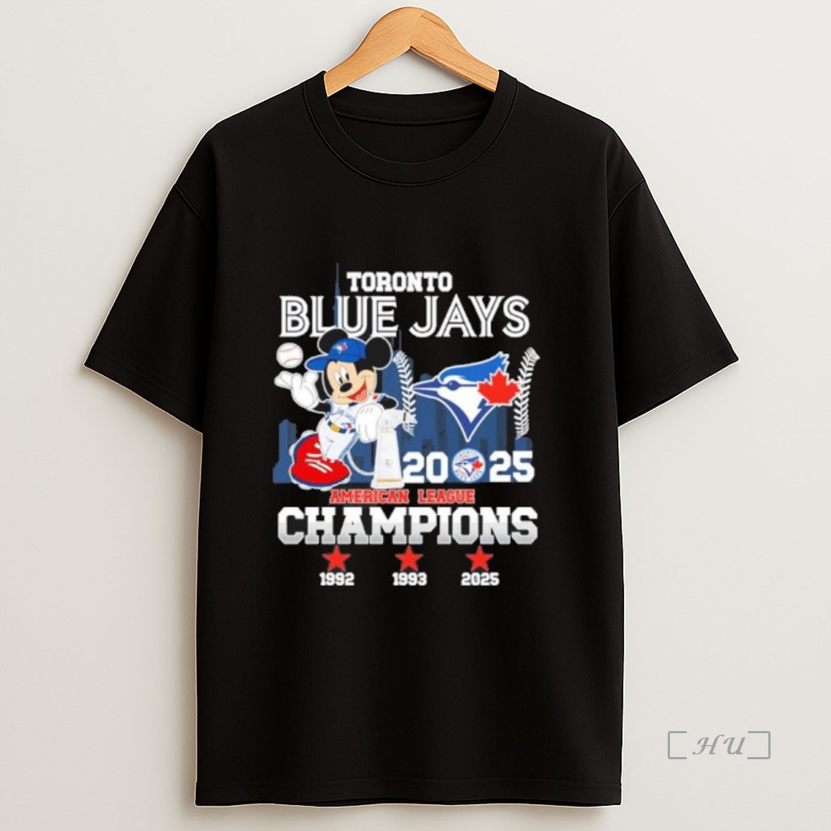 Officials Blue Jays 2025 American League Champions Mickey Mouse Sweatshirt Tee Shirt