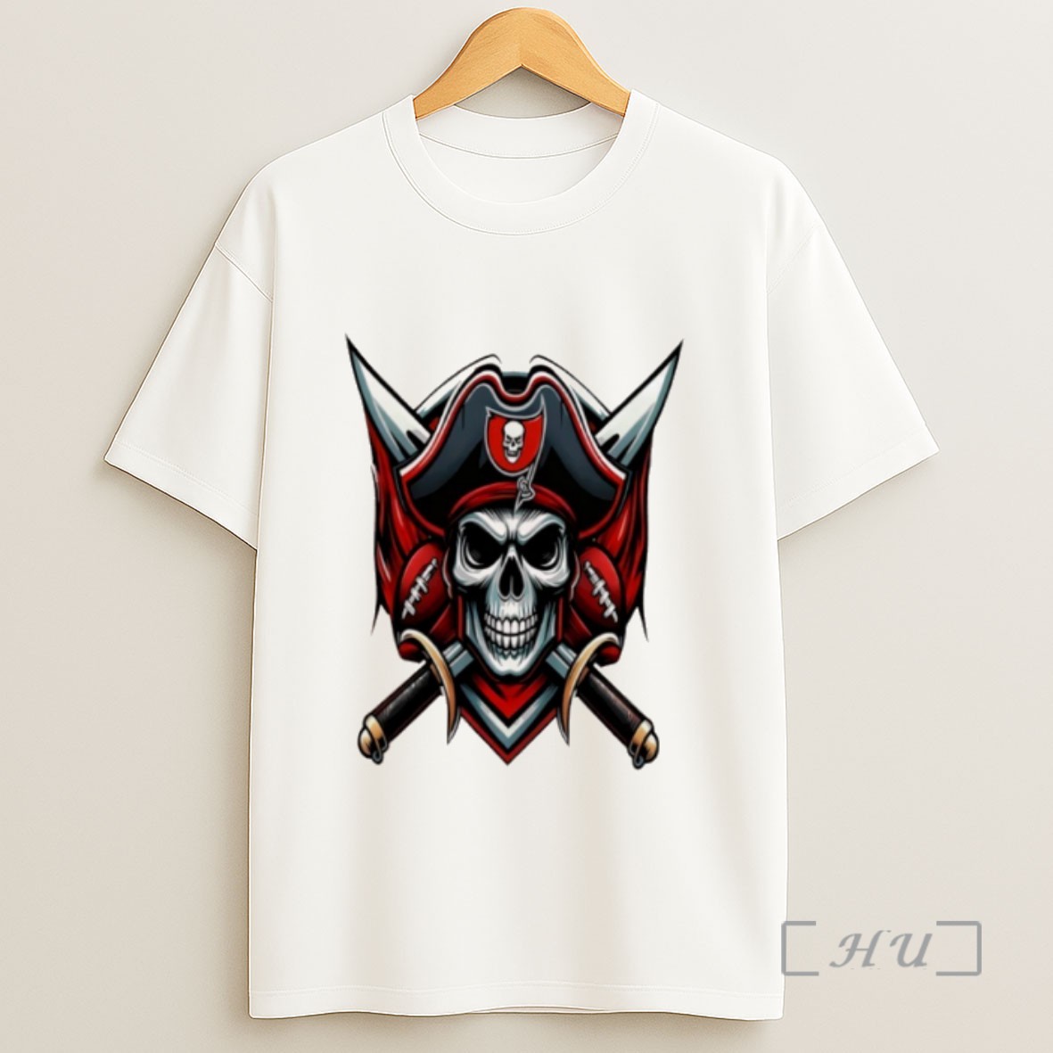 Officials Buccaneers Football Print Waffle Sweatshirt Tee Shirt