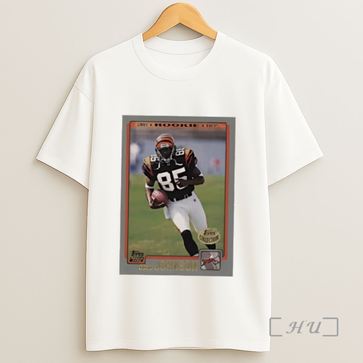 Officials Chad Ochocinco Cincinnati Bengals Ash 2001 Topps Player Card Logo Sweatshirt Tee Shirt