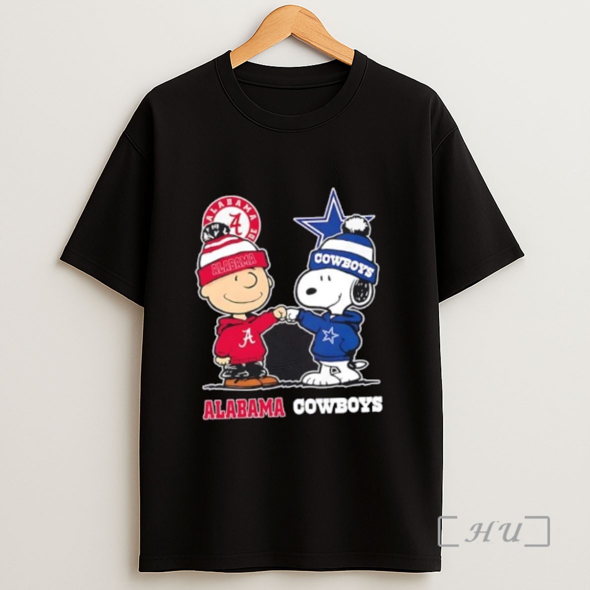 Officials Charlie Brown And Snoopy Alabama Crimson Tide X Dallas Cowboys Sweatshirt Tee Shirt