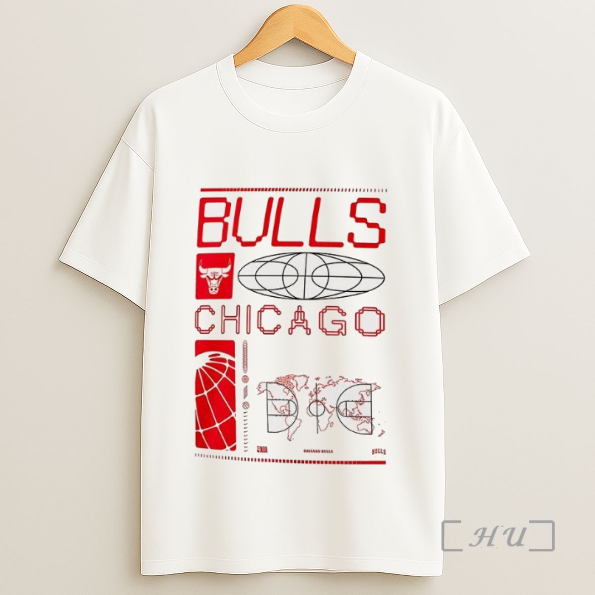 Officials Chicago Bulls Basketball Courtside Map And Arena Sweatshirt Tee Shirt