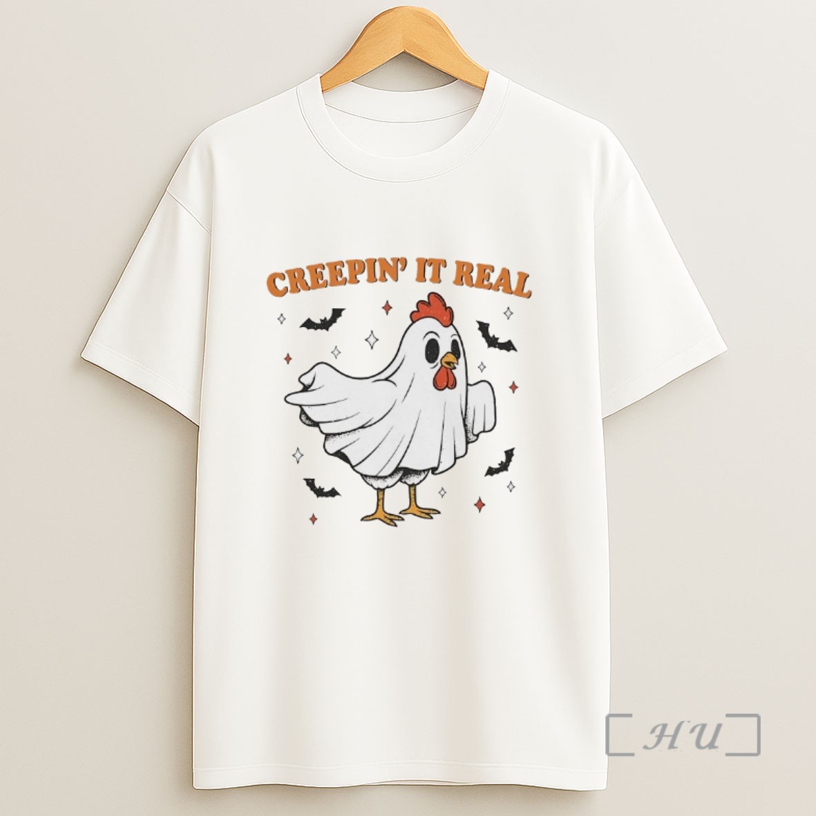 Officials Chicken Ghost Creepin It Real Halloween Sweatshirt Tee Shirt