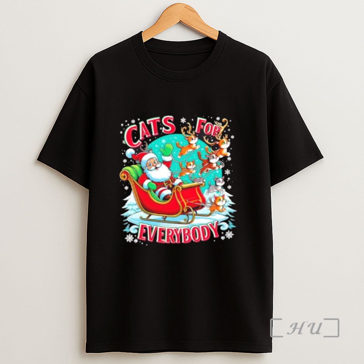 Officials Christmas Cats For Everybody Funny Santa Sweatshirt Tee Shirt