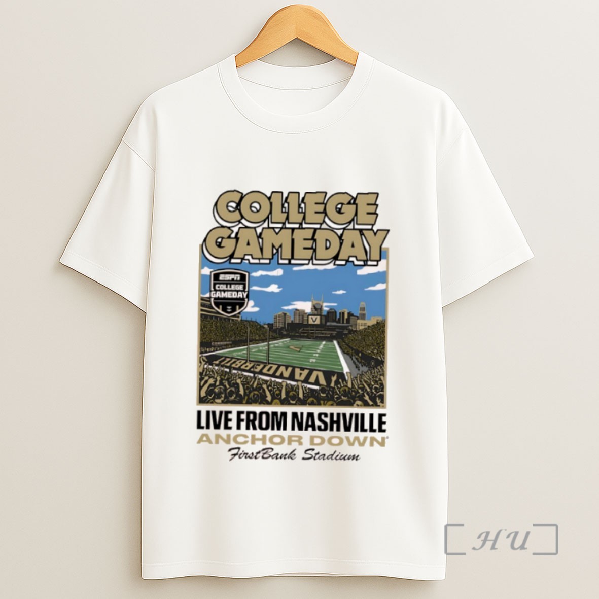 Officials College Gameday Vanderbilt Commodores Live From Nashville Anchor Down Firstbank Stadium Sweatshirt Tee Shirt