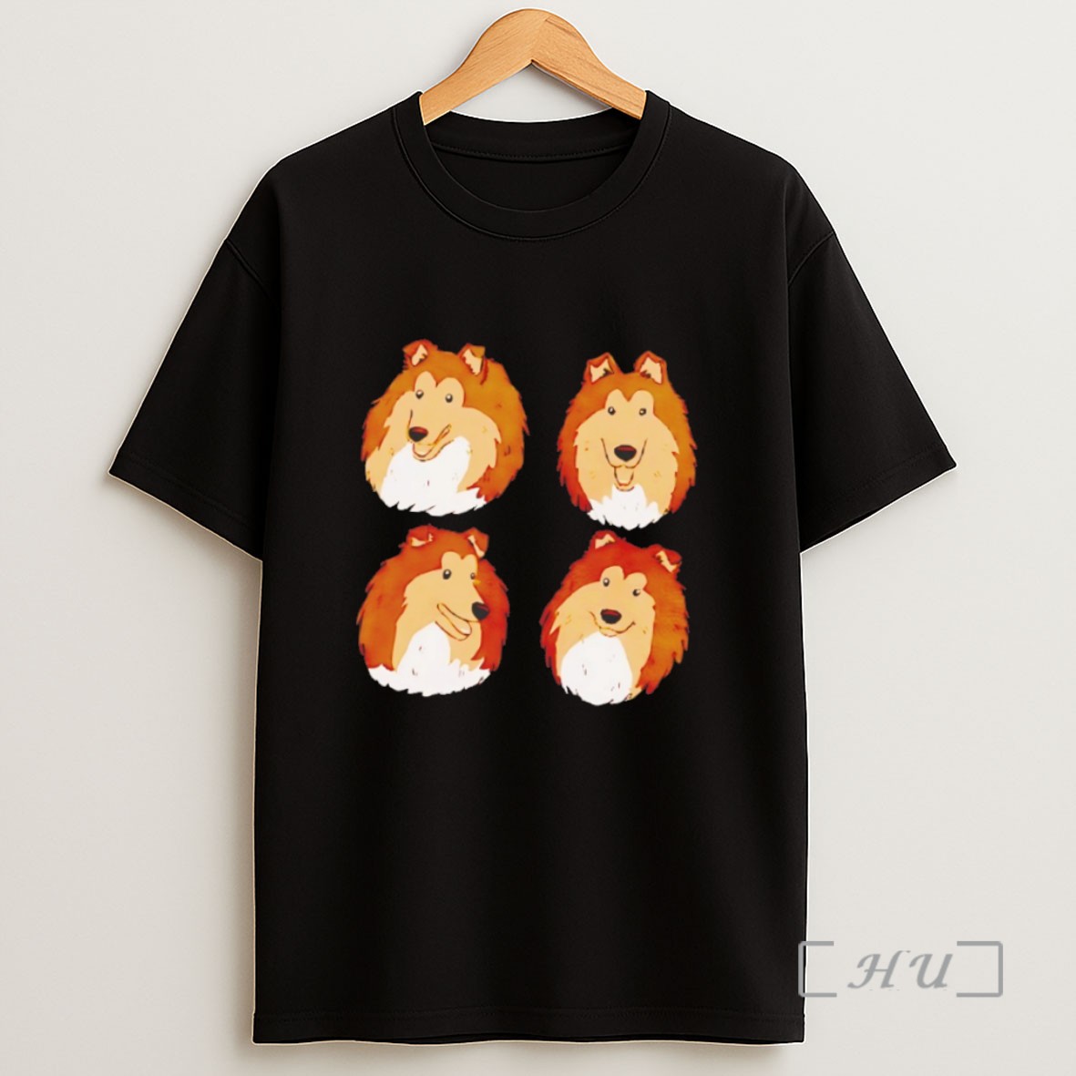 Officials Cute Rough Collie Face Pattern Sweatshirt Tee Shirt