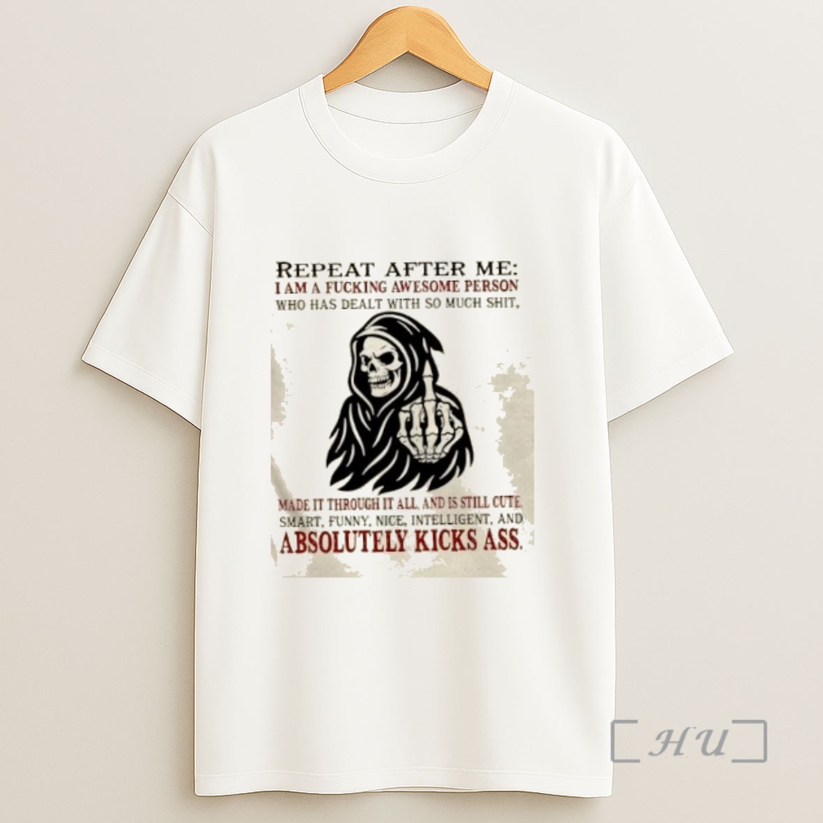 Officials Death Repeat After Me I Am A Fucking Awesome Person Who Has Dealt With So Much Shit Sweatshirt Tee Shirt