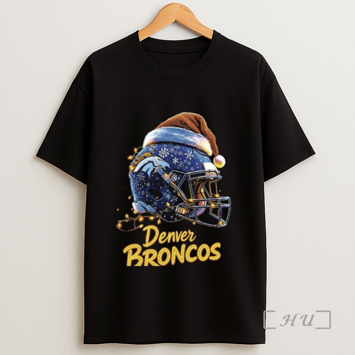 Officials Denver Broncos Nfl Helmet Merry Christmas 2025 Long Sleve Sweatshirt Tee Shirt