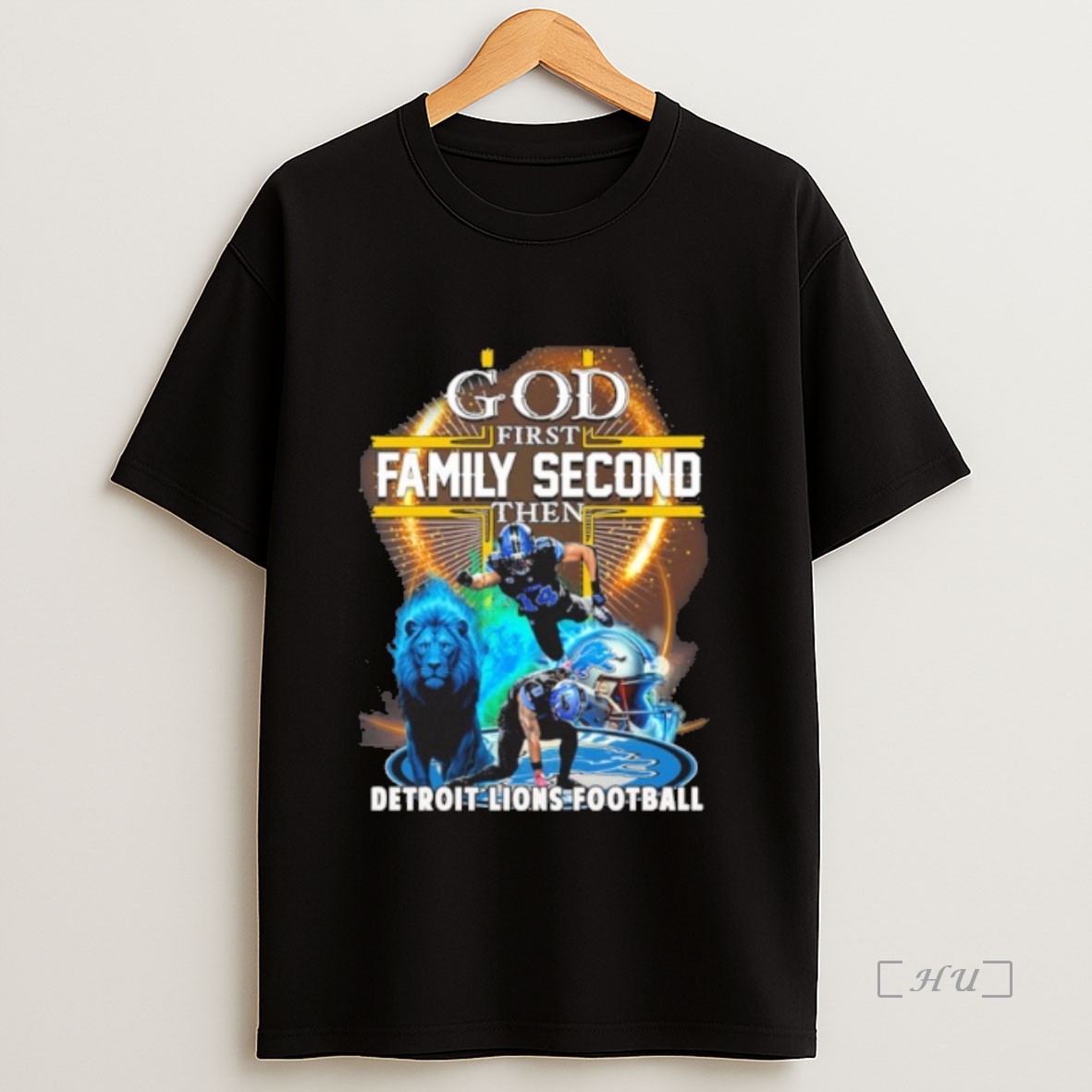 Officials Detroit Lions God First Family Second Then Lions Football Touchdown Sweatshirt Tee Shirt
